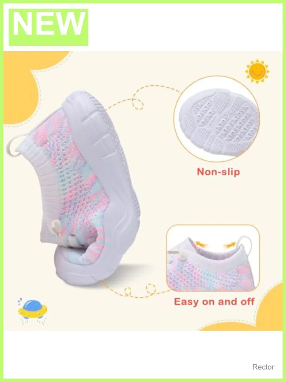 Toddler Wide Toe Box Slip-On Sneakers Lightweight Knit